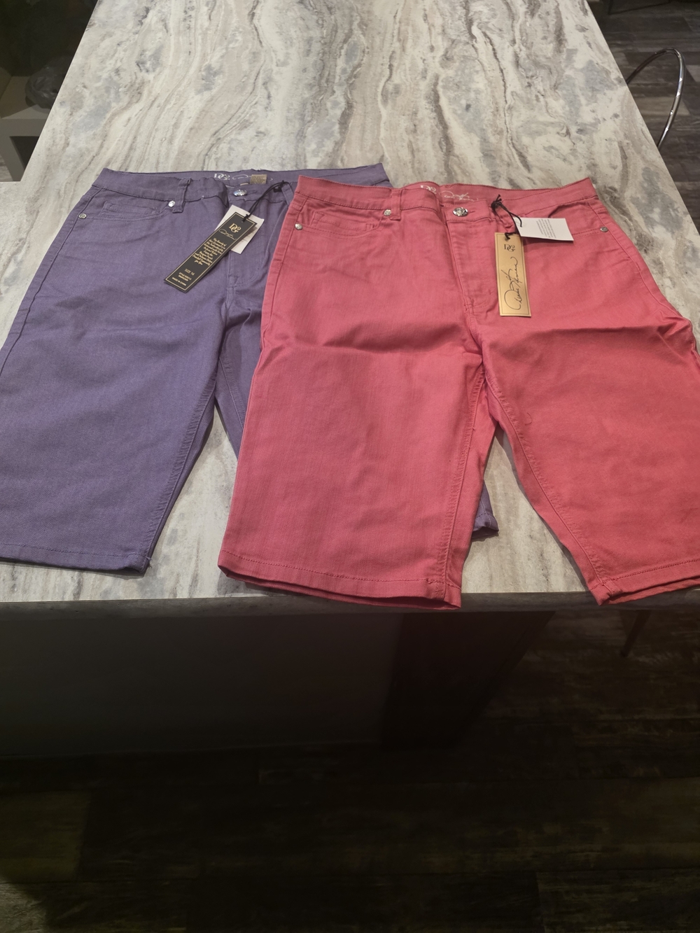 Pair Of DG2 Womens Shorts Size 16 Regular New Colors PURPLE / PINK